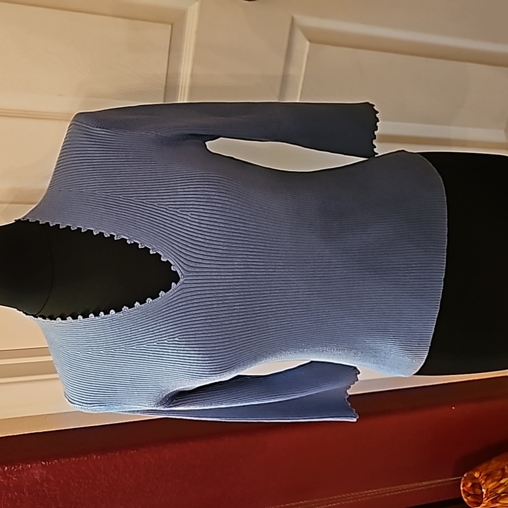 Slate blue 3/4 sleeve sweater